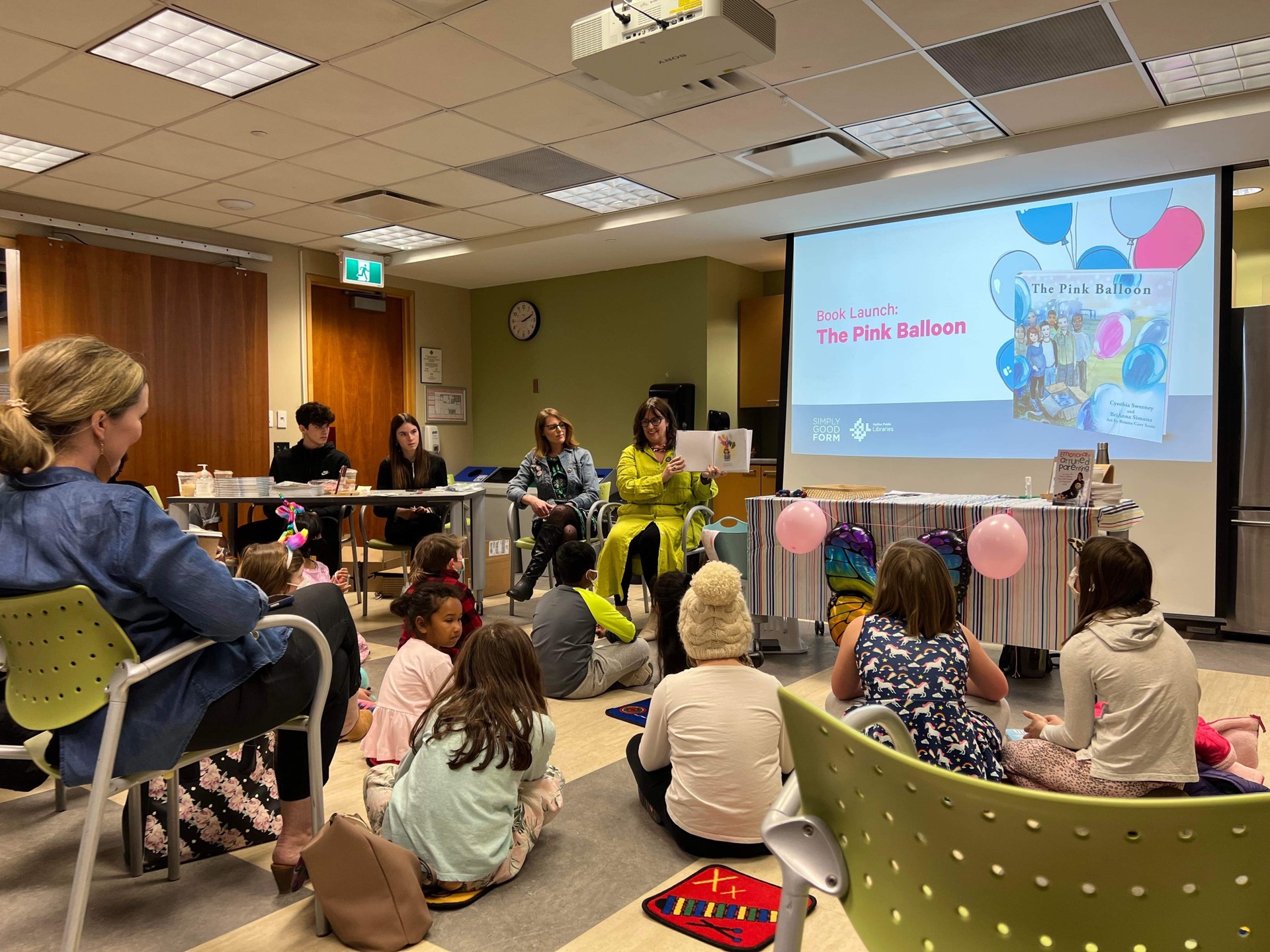 Story time with The Pink Balloon celebration at Keshen Goodman Library